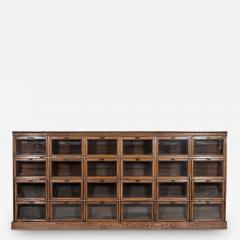Monumental English Oak Barristers Bookcase Cabinet - 3054096