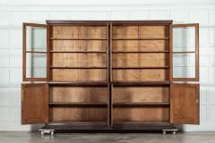 Monumental English Oak Glazed Bookcase - 3373121