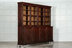 Monumental English Oak Glazed Bookcase - 3373122