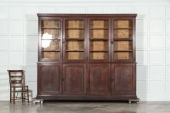 Monumental English Oak Glazed Bookcase - 3373123