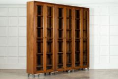 Monumental English Oak Glazed Haberdashery Cabinet - 3686521