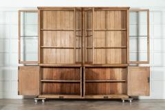 Monumental English Pine Glazed Bookcase Cabinet - 3542607