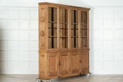 Monumental English Pine Glazed Bookcase Cabinet - 3542608