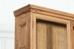 Monumental English Pine Glazed Bookcase Cabinet - 3542613