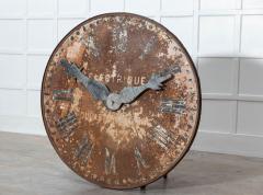 Monumental French Iron Brille Electrique Turret Clock Facia - 2843966