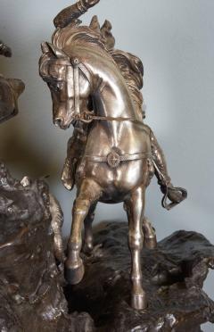 Monumental French Patinated and Silvered Bronze Figural Group of Soldier Bull - 554259