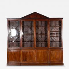 Monumental George III English Mahogany Breakfront Library Bookcase - 4257333