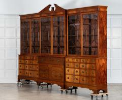 Monumental Georgian English Mahogany Breakfront Library Bookcase - 3938401