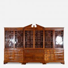 Monumental Georgian English Mahogany Breakfront Library Bookcase - 3939734