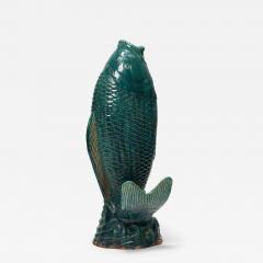 Monumental Green Glazed Koi - 4173701