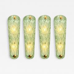 Monumental Green Murano Glass Wall Sconces From Italy Set of Four - 4718763