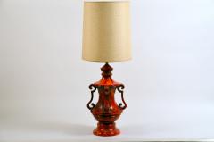 Monumental Hollywood Regency Glazed Ceramic Lamp - 959196