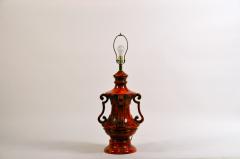 Monumental Hollywood Regency Glazed Ceramic Lamp - 959197