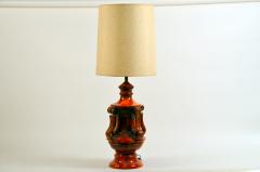 Monumental Hollywood Regency Glazed Ceramic Lamp - 959198
