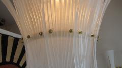 Monumental Hollywood Regency style Palm Leaves Glass Chandelier - 1887151