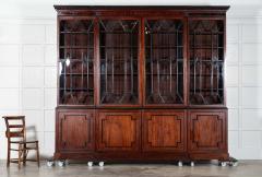 Monumental Irish Georgian Ebonised Mahogany Astral Glazed Breakfront Bookcase - 4018431