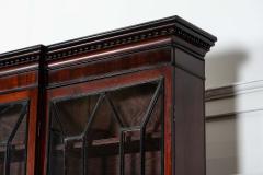 Monumental Irish Georgian Ebonised Mahogany Astral Glazed Breakfront Bookcase - 4018437