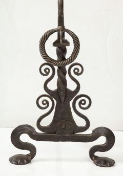 Monumental Iron Scroll Andirons - 3107244