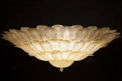 Monumental Italian Gold Leaves Murano Glass Ceiling Light or Flush Mount - 2399959