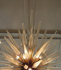 Monumental Italian Modern Brass Enameled and Glass Chandelier Murano - 4654836
