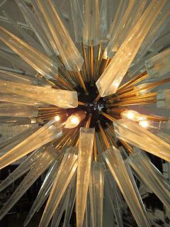 Monumental Italian Modern Brass Enameled and Glass Chandelier Murano - 4654837