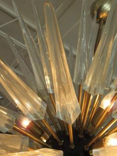 Monumental Italian Modern Brass Enameled and Glass Chandelier Murano - 4654839