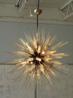 Monumental Italian Modern Brass Enameled and Glass Chandelier Murano - 4654848