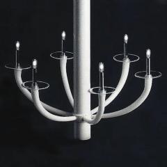 Monumental Italian Modern Minimalist White Murano or Venetian Glass Chandelier - 4102993