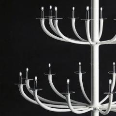 Monumental Italian Modern Minimalist White Murano or Venetian Glass Chandelier - 4102996