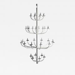 Monumental Italian Modern Minimalist White Murano or Venetian Glass Chandelier - 4104309