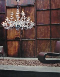 Monumental Italian Triple Tier 30 Arm Clear Murano Venetian Glass Chandelier - 1844225