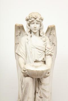 Monumental Italian White Marble Figure Sculpture of a Seated Winged Woman 1870 - 936477