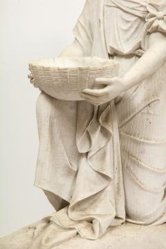 Monumental Italian White Marble Figure Sculpture of a Seated Winged Woman 1870 - 936485