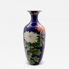 Monumental Japanese Cloisonn Enamel Vase with Chrysanthemums Got Seizabur  - 4556250