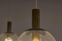 Monumental Mid Century Chandelier in Glass Metal and Patinated Brass 1960 - 4526463