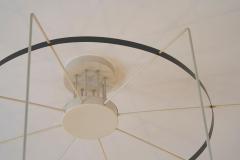 Monumental Mid Century Chandelier in Lacquered Metal and Opaline Glass 1960 - 4526534
