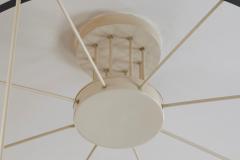 Monumental Mid Century Chandelier in Lacquered Metal and Opaline Glass 1960 - 4526546