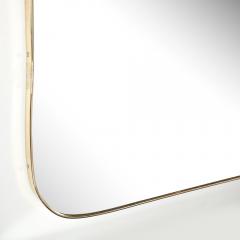 Monumental Mid Century Modernist Brass Curvilinear Hourglass Form Wrapped Mirror - 4347581