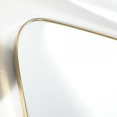 Monumental Mid Century Modernist Brass Curvilinear Hourglass Form Wrapped Mirror - 4347583