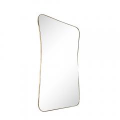 Monumental Mid Century Modernist Brass Curvilinear Hourglass Form Wrapped Mirror - 4347585