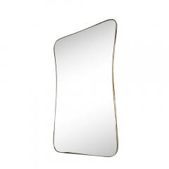 Monumental Mid Century Modernist Brass Curvilinear Hourglass Form Wrapped Mirror - 4347586