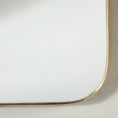 Monumental Mid Century Modernist Brass Curvilinear Hourglass Form Wrapped Mirror - 4347587
