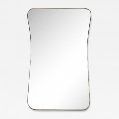 Monumental Mid Century Modernist Brass Curvilinear Hourglass Form Wrapped Mirror - 4351391