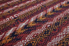 Monumental Moroccan Berber Flat Weave Geometric Rug circa 1960s - 3244442
