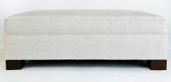 Monumental Newly Upholstered Ottoman Pouf Ebonized Wood Feet - 4222508