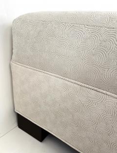 Monumental Newly Upholstered Ottoman Pouf Ebonized Wood Feet - 4222516