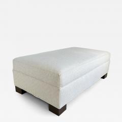 Monumental Newly Upholstered Ottoman Pouf Ebonized Wood Feet - 4225674