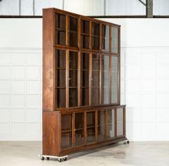 Monumental Oak Glazed Haberdashery Bookcase Cabinet - 3621029