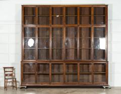 Monumental Oak Glazed Haberdashery Bookcase Cabinet - 3621030