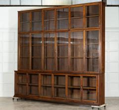 Monumental Oak Glazed Haberdashery Bookcase Cabinet - 3621031